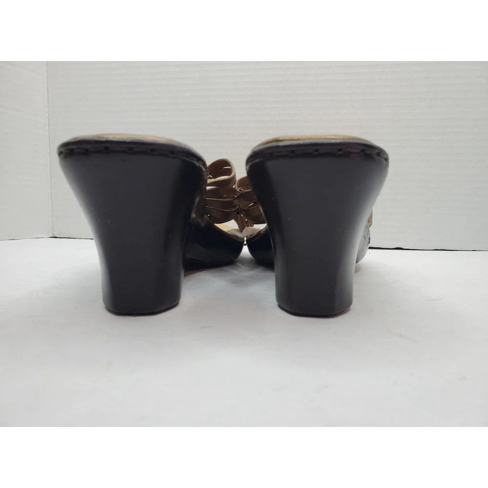Y2K Sandals Merona Gold Small Heel Wedge Size 9 Fast Shipping